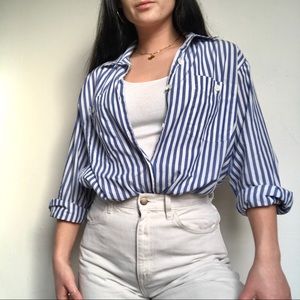 Blue and White Button Down